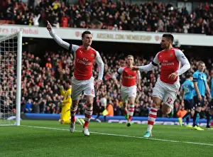 Arsenal V Stoke City 2014-15 Prints: Arsenal: Koscielny and Giroud's Unforgettable Goal Celebration vs Stoke City (2014-15)