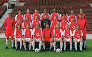 Arsenal Ladies Team Groups Gallery: Arsenal Ladies. Arsenal Ladies Team Photo-call. Arsenal Stadium, Highbury, London, 7 / 8 / 2002
