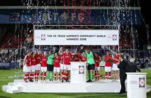 Arsenal Ladies V Everton Community Shield 2008-09 Prints: Arsenal Ladies Celebrate Community Shield Victory: 1-0 Win Over Everton Ladies
