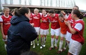 Arsenal Ladies v Rayo Vallecano 2010 - 11 Collection: Arsenal Ladies celebrate at the end of the match. Arsenal Ladies 4: 1 Rayo Vallecano
