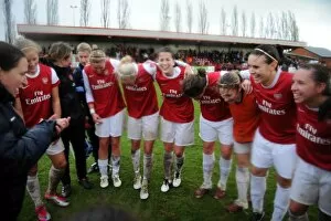 Images Dated 11th November 2010: Arsenal Ladies celebrate at the end of the match. Arsenal Ladies 4: 1 Rayo Vallecano