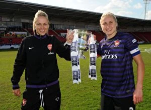 Arsenal Ladies v Bristol Academy - FA Cup Final 2013 Collection: Arsenal Ladies Celebrate FA Cup Victory: Shelley Kerr and Steph Houghton with the Trophy