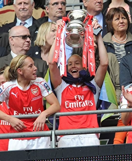 Arsenal Ladies V Chelsea Ladies - FA Cup Final 2016 Prints: Arsenal Ladies Celebrate FA Cup Victory: Casey Stoney Lifts the Trophy