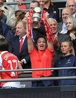 Arsenal Ladies V Chelsea Ladies - FA Cup Final 2016 Prints: Arsenal Ladies Celebrate FA Cup Victory: Jodie Taylor Lifts the Trophy