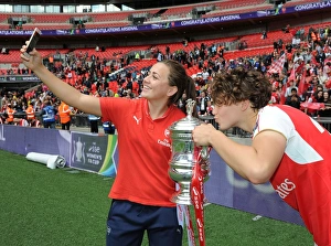 Arsenal Ladies V Chelsea Ladies - FA Cup Final 2016 Prints: Arsenal Ladies Celebrate FA Cup Victory: Josephine Henning and Katie McCabe with the Trophy (2016)