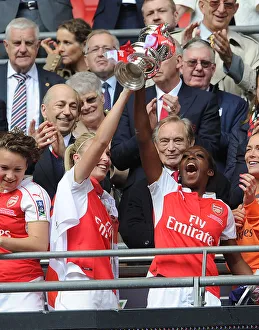 Arsenal Ladies V Chelsea Ladies - FA Cup Final 2016 Prints: Arsenal Ladies Celebrate FA Cup Victory: Leah Williamson and Danielle Carter Lift the Trophy