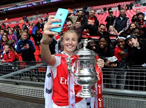 Arsenal Ladies Celebrate FA Cup Victory: Leah Williamson Lifts the Trophy