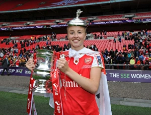 Arsenal Ladies Celebrate FA Cup Victory: Leah Williamson Lifts the Trophy