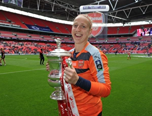 Arsenal Ladies Celebrate FA Cup Victory: Sari van Veenendal Lifts the Trophy