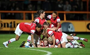 Images Dated 10th October 2012: Arsenal Ladies Celebrate FA WSL Continental Cup Victory: Kim Little and Teammates