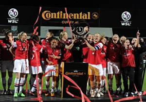 Arsenal Ladies Celebrate FA WSL Continental Cup Victory over Birmingham City