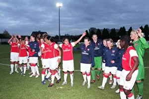 Arsenal Ladies celebrate getting to the final