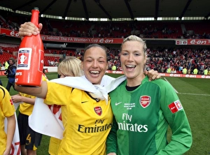 Arsenal Ladies Celebrate Historic FA Cup Victory: Double Joy for Emma Byrne and Lianne Sanderson - Arsenal's 4-1 Triumph over Charlton Athletic (FA Cup Final 2007)