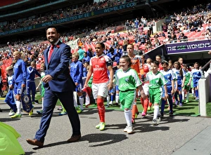 Arsenal Ladies V Chelsea Ladies - FA Cup Final 2016 Prints: Arsenal Ladies and Chelsea Ladies Face Off in FA Cup Final 2016: Pedro Martinez Losa and Alex Scott Lead the Teams