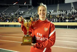 INAC Kobe V Arsenal Ladies Prints: Arsenal Ladies and Ciara Grant Celebrate at Nishigaoka Stadium: A 1:1 Draw with INAC Kobe in Charity Match