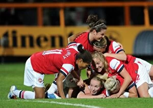 Images Dated 10th October 2012: Arsenal Ladies FC Celebrate Kim Little's Goal in FA WSL Continental Cup Final against Birmingham