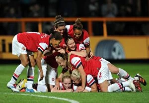 Images Dated 10th October 2012: Arsenal Ladies FC Celebrate Victory: Kim Little and Teammates Rejoice After Winning The FA WSL
