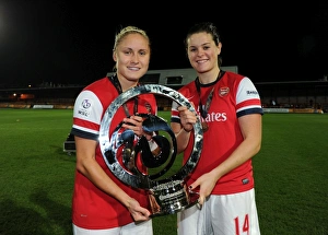 Arsenal Ladies V Birmingham City - WSL League Cup Final 2012-13 Prints: Arsenal Ladies FC: Steph Houghton and Jennifer Beattie Celebrate WSL Continental Cup Victory