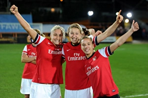 Arsenal Ladies FC Triumph in FA WSL Continental Cup Final: Celebrating with Steph Houghton, Ellen White, and Jordan Nobbs