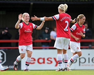 Arsenal Ladies FC vs Barcelona: Kim Little and Steph Houghton Celebrate Goal in UEFA Women's Champions League