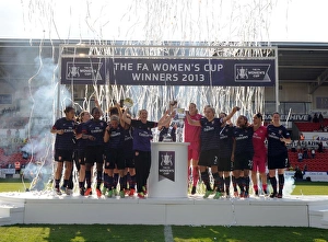 Arsenal Ladies V Bristol Academy - FA Cup Final 2013 Prints: Arsenal Ladies Lift FA Womens Cup after Victory over Bristol Academy