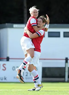 Arsenal Ladies Make History: Beattie and Houghton's First Goal Celebration