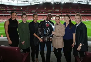 Arsenal V Tottenham Hotspur 2015-16 Prints: Arsenal Ladies and Mo Farah Celebrate Continental Cup Victory Ahead of Arsenal vs