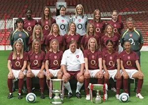 Arsenal Ladies Team Groups Gallery: Arsenal Ladies Photocall. Arsenal Stadium, Highbury, London, 4 / 8 / 05. Credit : Arsenal