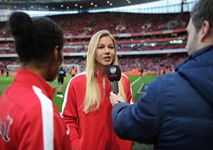 Images Dated 28th April 2014: Arsenal Ladies: Rachel Yankey and Anouk Hoogendijk Pre-Match Interview