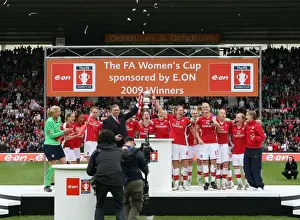 Arsenal Ladies V Sunderland WFC Prints: Arsenal Ladies Triumph in FA Cup Final: 2-1 Victory over Sunderland - FA Cup Trophy Celebration