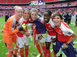 Arsenal Ladies Triumph in FA Cup Final: Van Veenendaal, van de Donk, Janssen, Oshoala, and Corredera Celebrate Victory