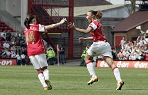 Arsenal Ladies V Leeds United Ladies Womens FA Cup Final Prints: Arsenal Ladies Triumph: Lianne Sanderson and Karen Carney Celebrate FA Womens Cup Goal