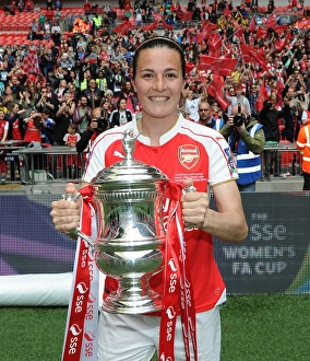Arsenal Ladies V Chelsea Ladies - FA Cup Final 2016 Prints: Arsenal Ladies Triumph: Natalia Pablos Sanchon Lifts FA Cup after Victory over Chelsea Ladies
