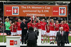 Arsenal Ladies V Sunderland WFC Prints: Arsenal Ladies Triumph: Vic Akers and Team Lift FA Cup after 2:1 Win over Sunderland WFC
