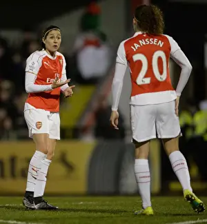 Arsenal Ladies V Reading FC Women 23rd March 2016 Prints: Arsenal Ladies: Vicky Losada and Dominique Janssen - Strategic Midfield Discussion