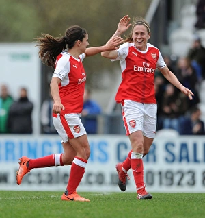 Arsenal Ladies vs. Tottenham Hotspur Ladies: Van de Donk and O'Reilly's Triumphant Goal Celebration in FA Cup Clash