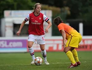 Arsenal Ladies V Barcelona 2012-13 Prints: Arsenal Ladies vs Barcelona: Gemma Davison vs Laura Gomez in UEFA Women's Champions League Clash