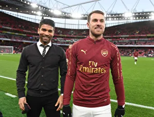 Arsenal V Wolverhampton Wanderers 2018-19 Prints: Arsenal Legends Eduardo and Ramsey Reunite Before Arsenal vs. Wolverhampton Wanderers
