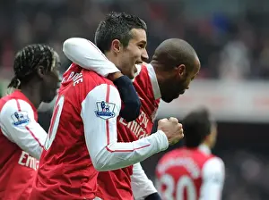 Arsenal Legends Henry and van Persie: Celebrating Goals Together against Blackburn Rovers, 2011-12