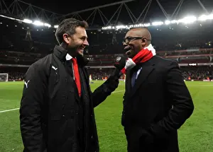 Arsenal Legends Nigel Mitchell and Ian Wright at Half-Time: Arsenal vs Leicester City, Premier League 2015