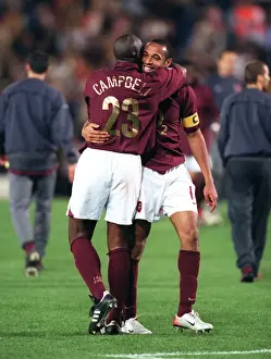 Classic Match Prints: Arsenal Legends Sol Campbell and Thierry Henry Celebrate 0-0 Victory in UEFA Cup Semifinal against Villarreal