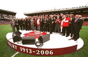 Arsenal v Wigan 2005-06 Collection: Arsenal Legends on the stage durning Final Salute Ceremony. Arsenal 4: 2 Wigan