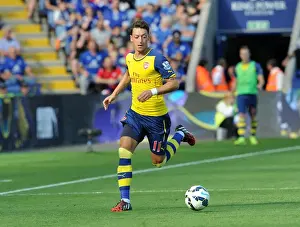 Leicester City V Arsenal 2014-15 Prints: Arsenal and Leicester City Fight to 1-1 Draw: Mesut Ozil's Battle at The King Power Stadium