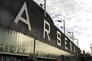 Emirates Stadium Collection: Arsenal letters above the Box Office and The Armoury Shop