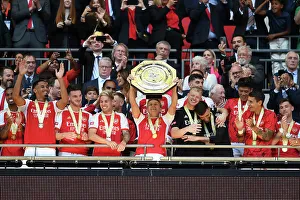 Arsenal V Manchester City - Community Shield 2023-24 Prints: Arsenal Lift the Community Shield: Martin Odegaard Celebrates Victory over Manchester City