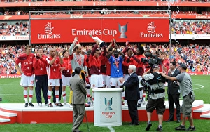 Arsenal lift the Emirates Cup Trophy