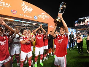 Images Dated 23rd July 2022: Arsenal Lift the Florida Cup: Martin Odegaard Celebrates Victory Over Chelsea
