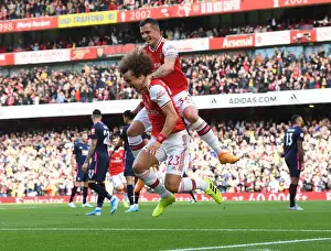 Arsenal V AFC Bournemouth 2019-20 Prints: Arsenal: Luiz and Xhaka Celebrate Goal Against AFC Bournemouth, 2019-20