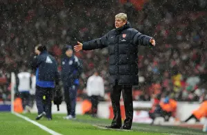 Arsenal V Everton 2009-10 Prints: Arsenal manager Arsene Wenger. Arsenal 2: 2 Everton, Barclays Premier League