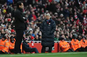 Arsenal V Wigan Athletic 2010-11 Prints: Arsenal manager Arsene Wenger. Arsenal 3: 0 Wigan Athletic. Barclays Premier League